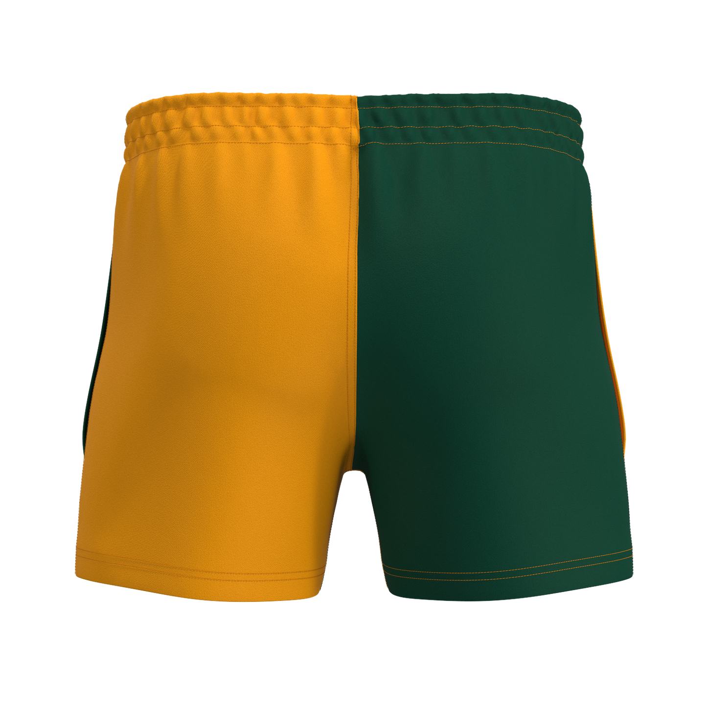 Quartered Cotton Rugby Shorts - Amber/Green