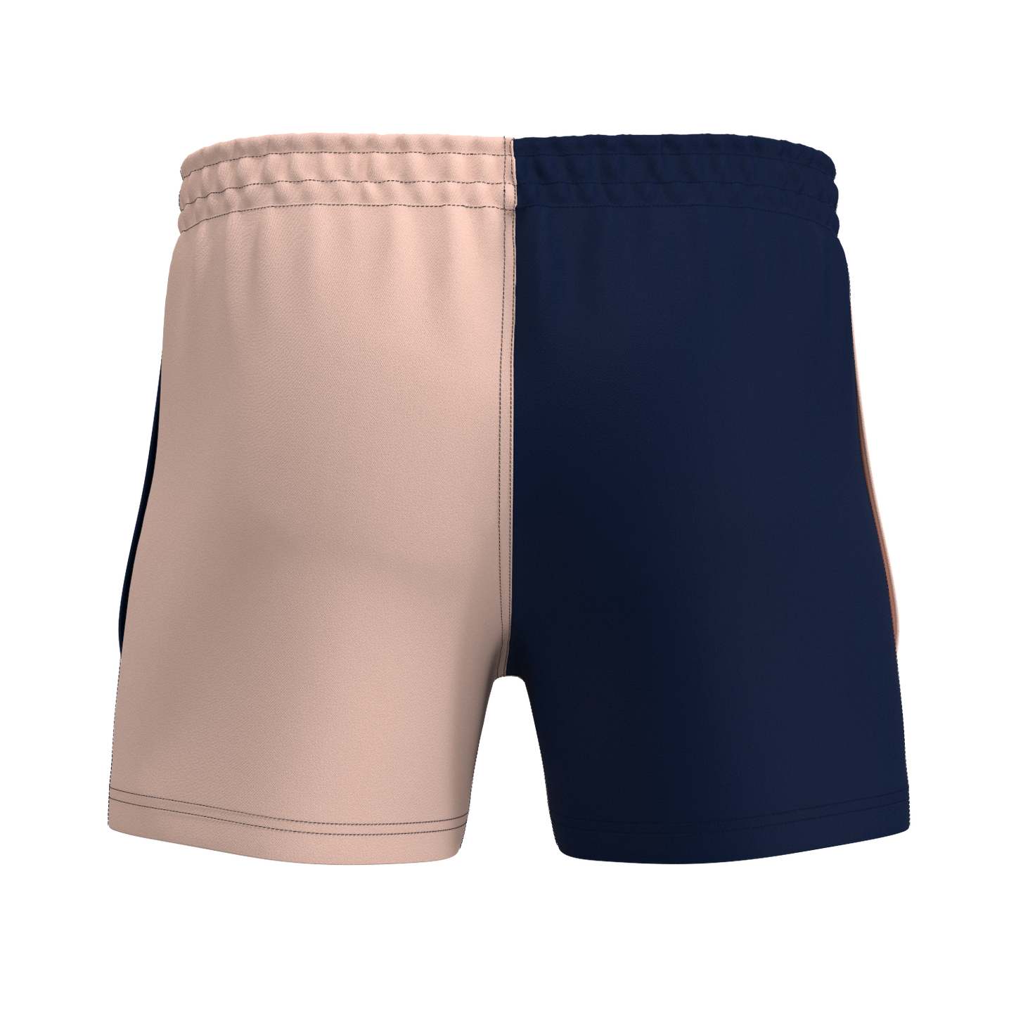 Quartered Cotton Rugby Shorts - Baby Pink/Navy