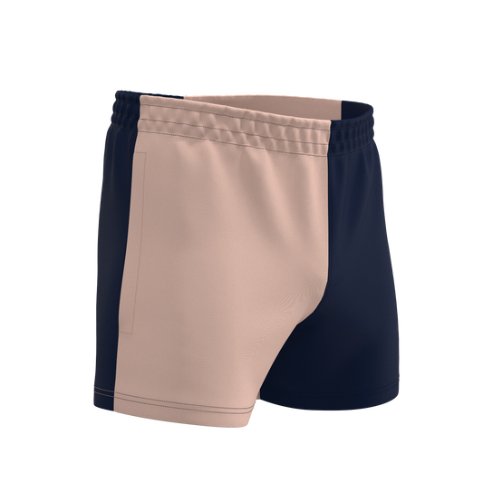 Quartered League RipStop Rugby Shorts - Baby Pink/Navy