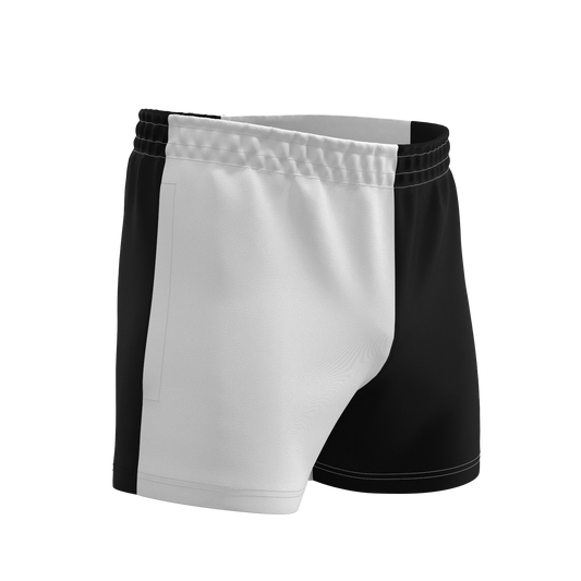 Quartered League RipStop Rugby Shorts - White/Black