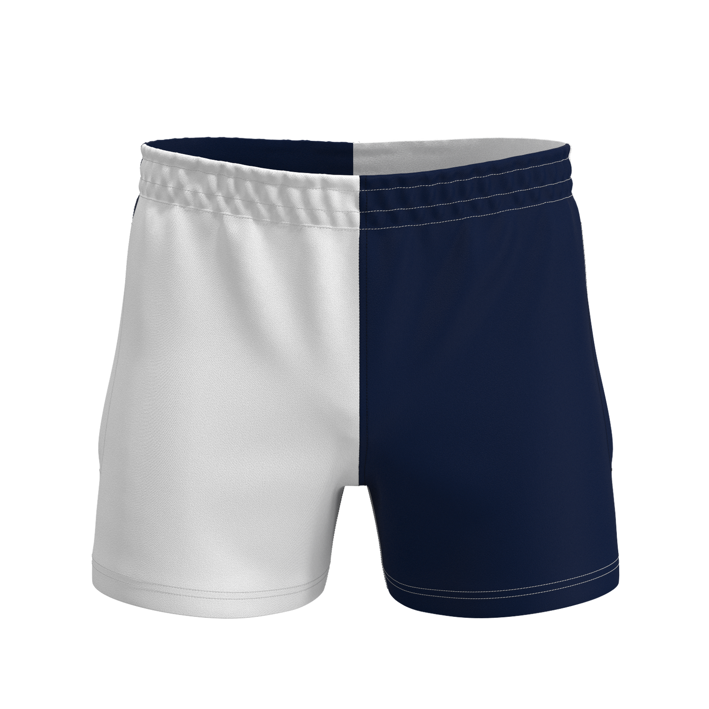 Quartered League RipStop Rugby Shorts - White/Navy