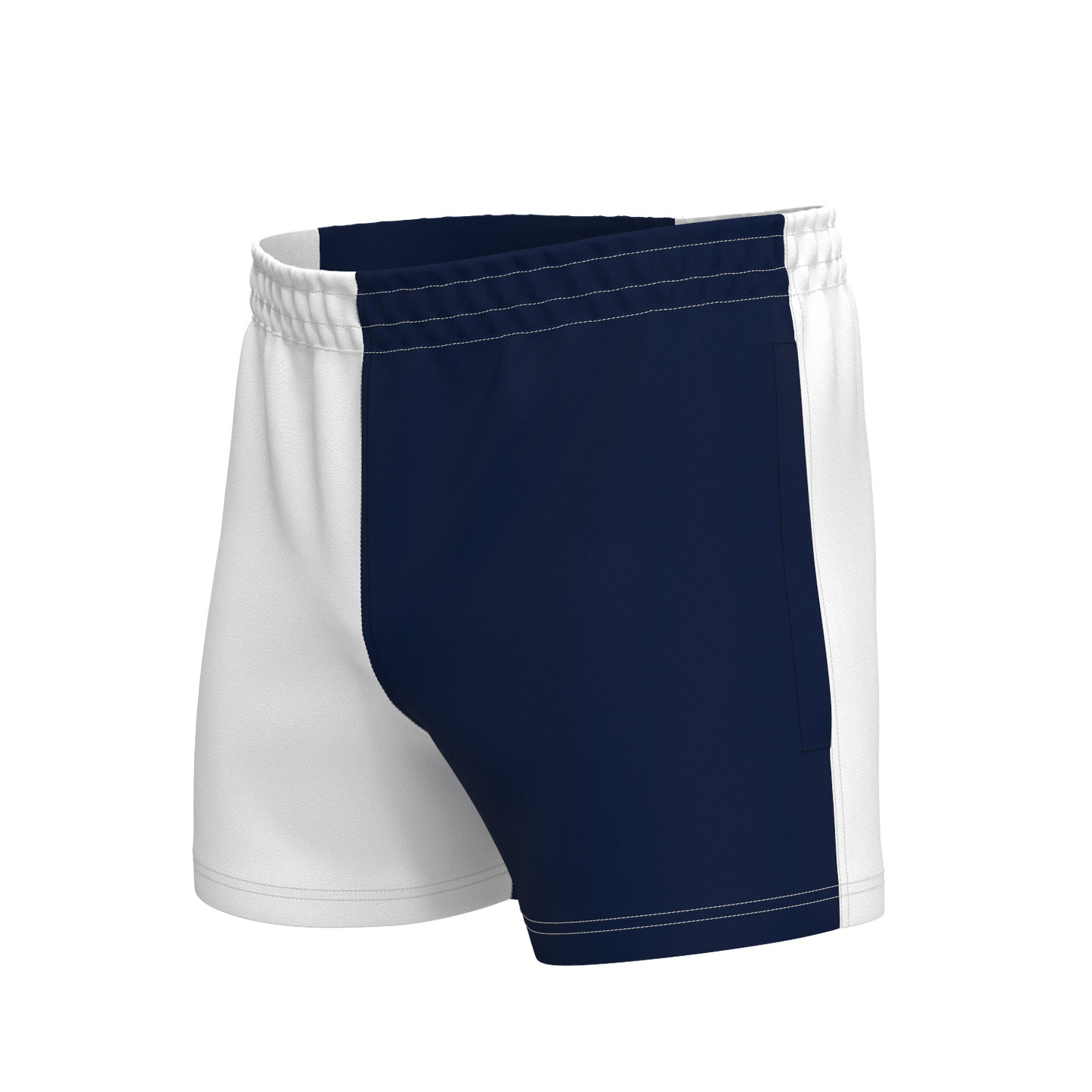 Quartered League RipStop Rugby Shorts - White/Navy
