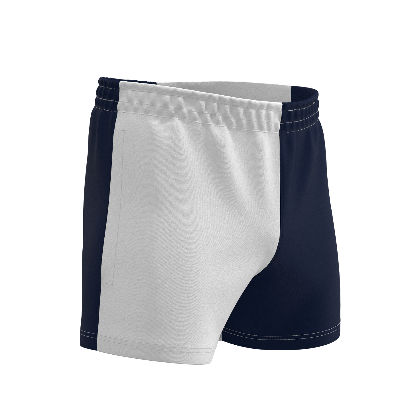 Quartered League RipStop Rugby Shorts - White/Navy