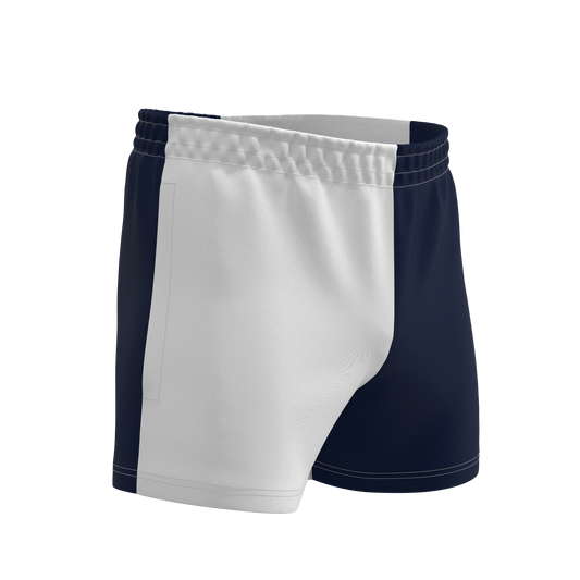 Quartered League RipStop Rugby Shorts - White/Navy