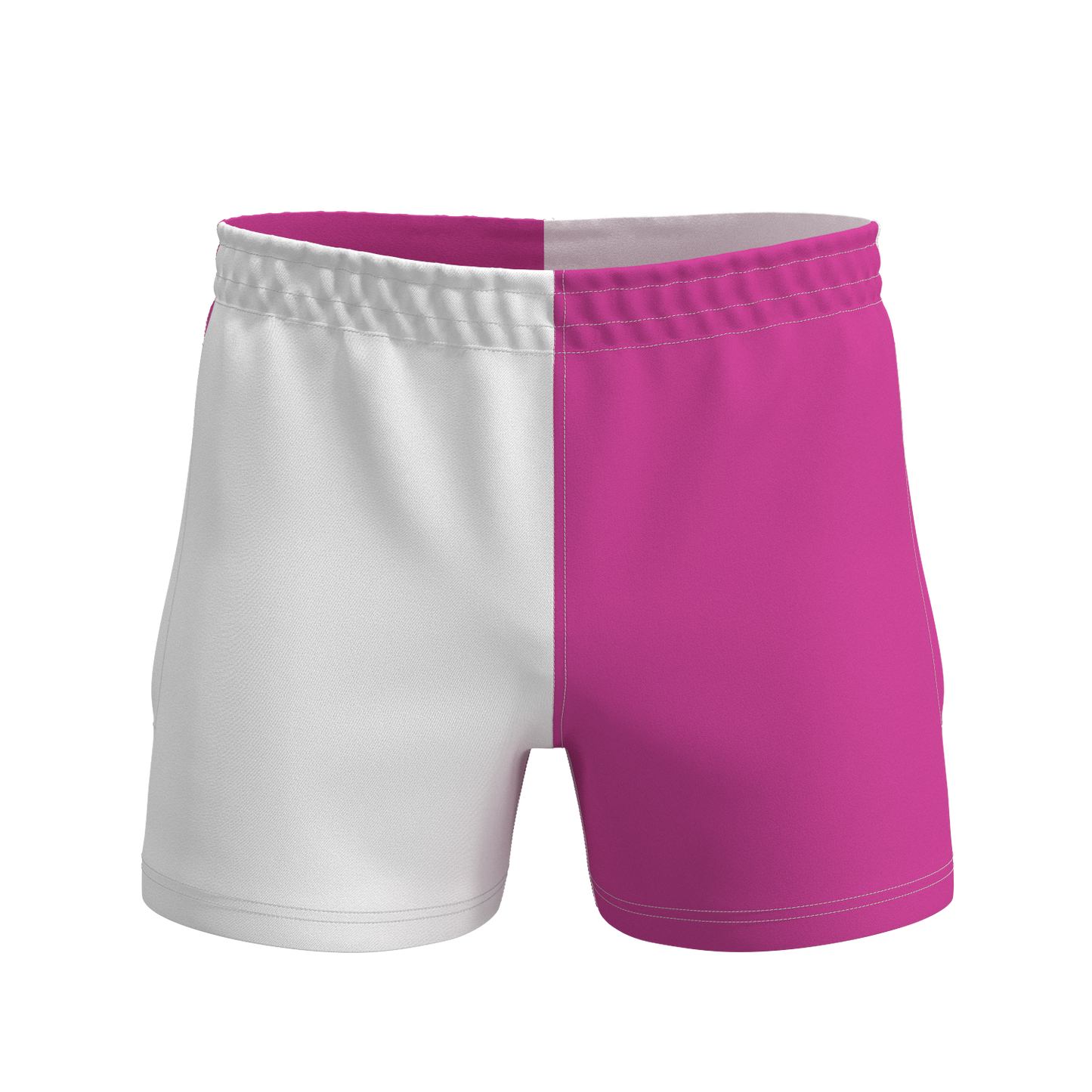 Quartered League RipStop Rugby Shorts - White/Pink