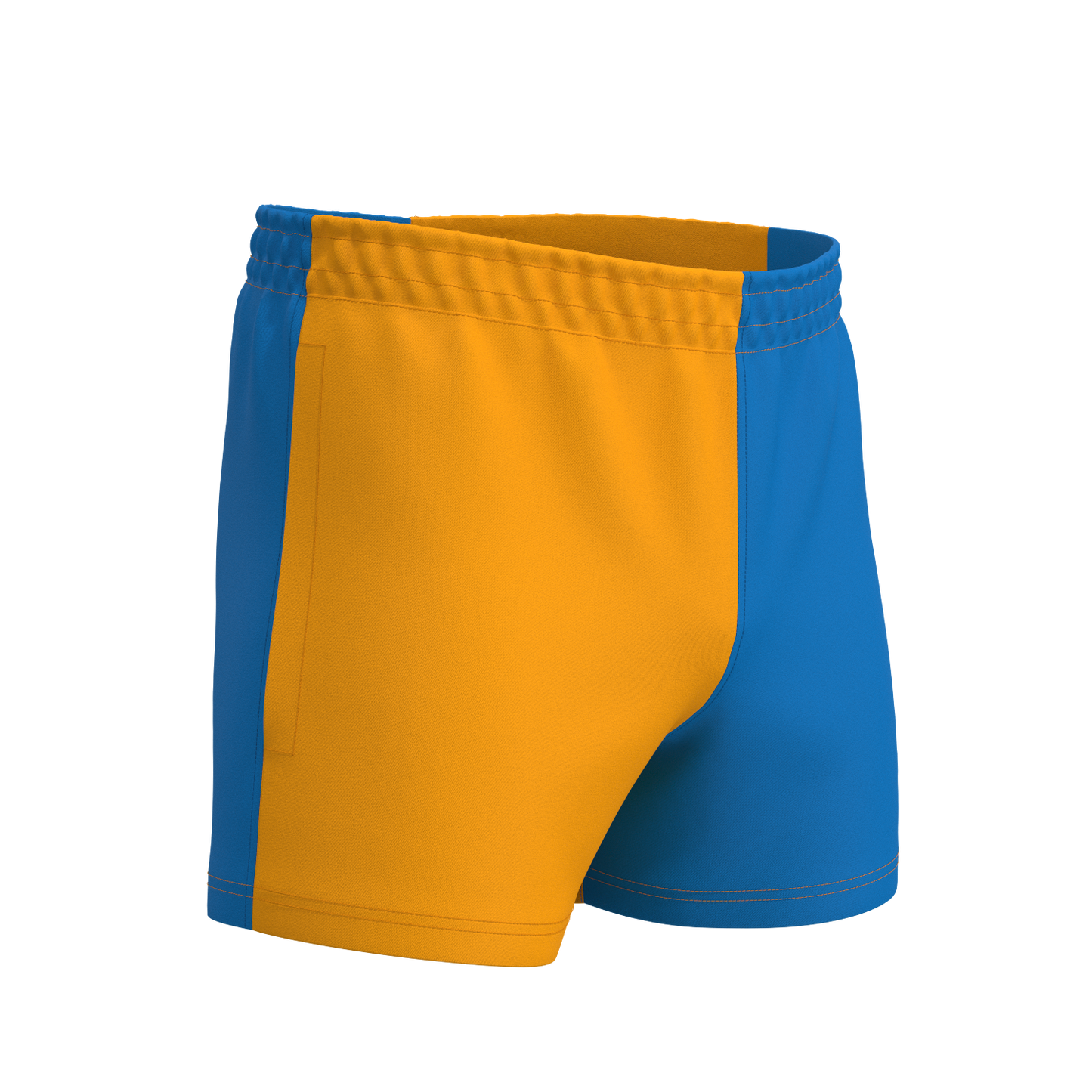 Quartered Cotton Rugby Shorts - Amber/Royal
