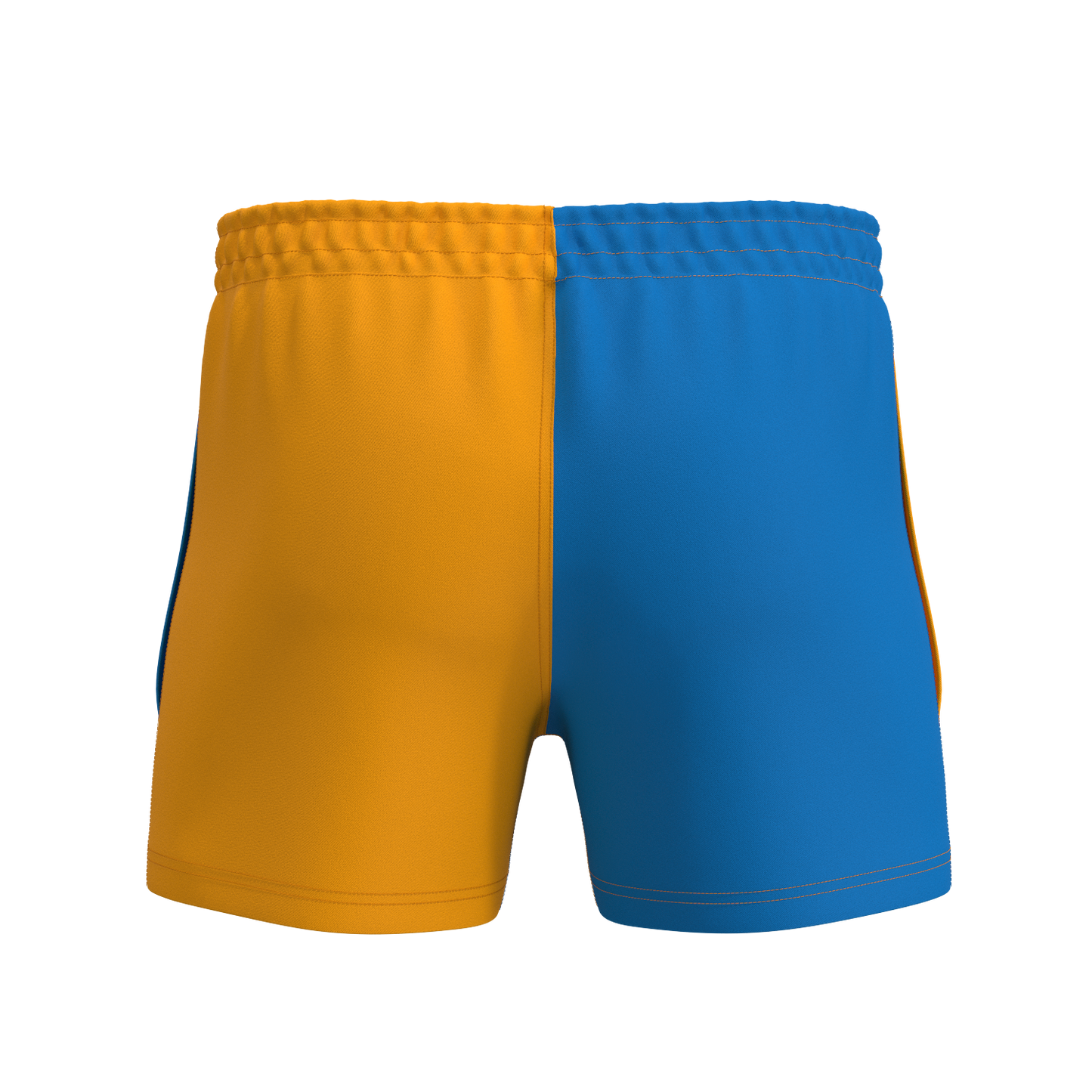 Quartered Cotton Rugby Shorts - Amber/Royal