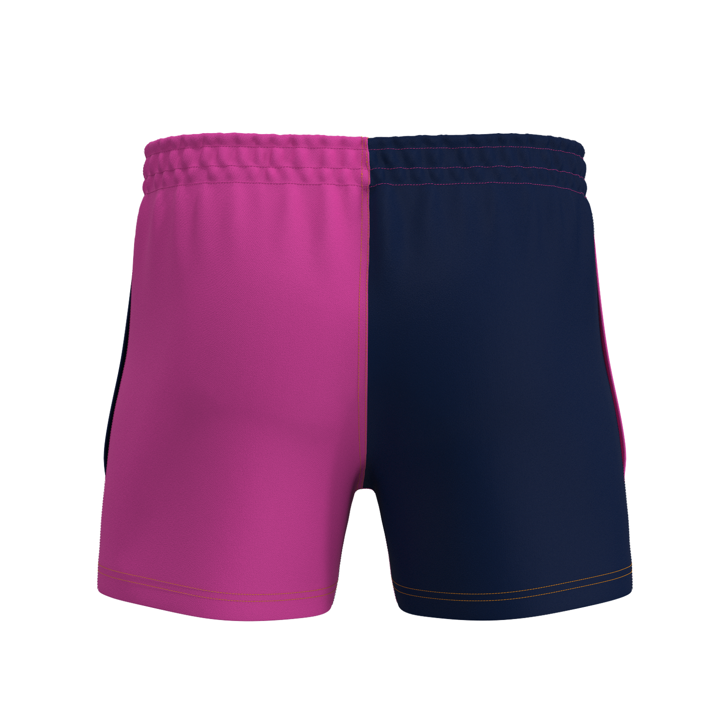 Quartered Cotton Rugby Shorts - Dark Pink/Navy