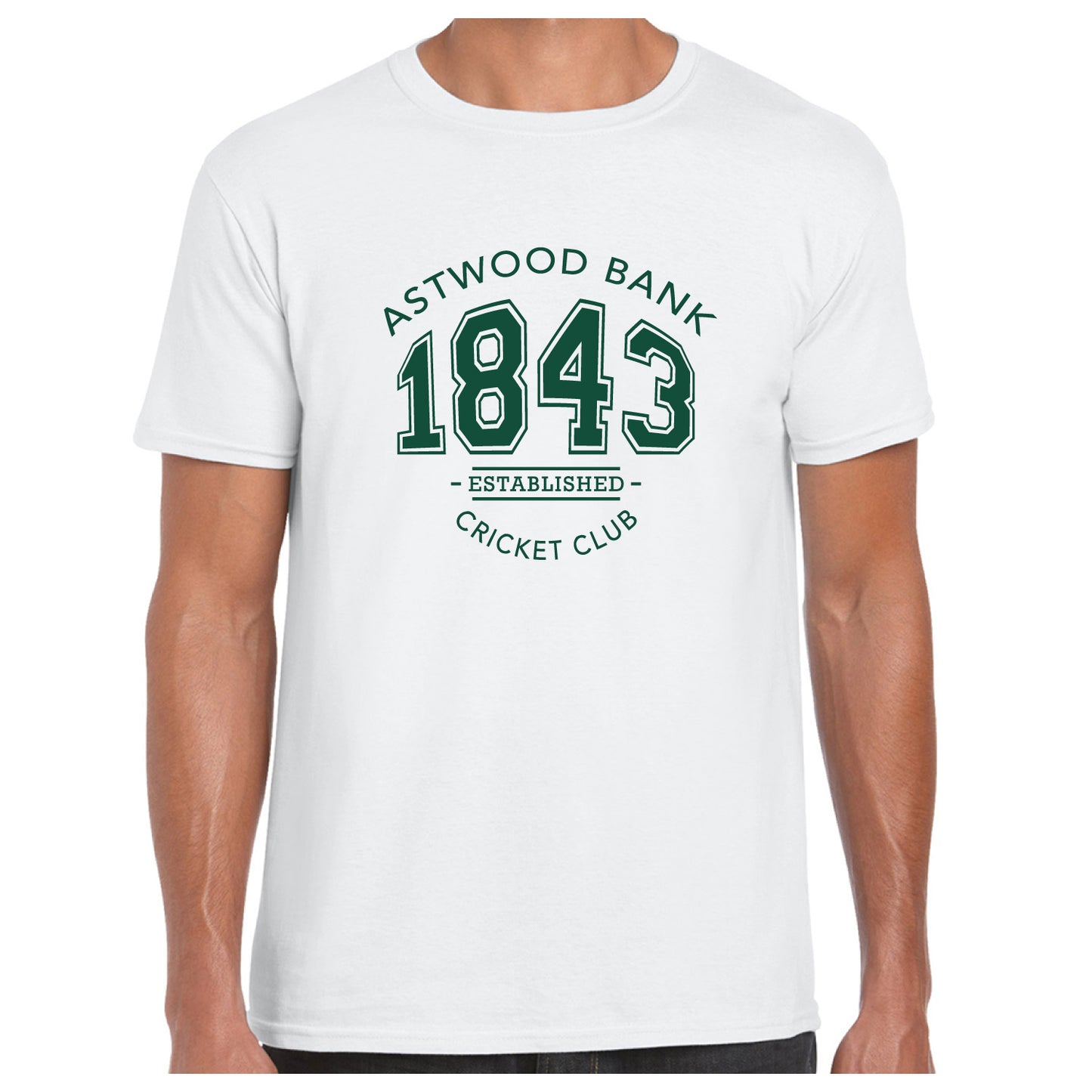 Astwood Bank Cricket Club Established 1843 Cotton T-shirt White