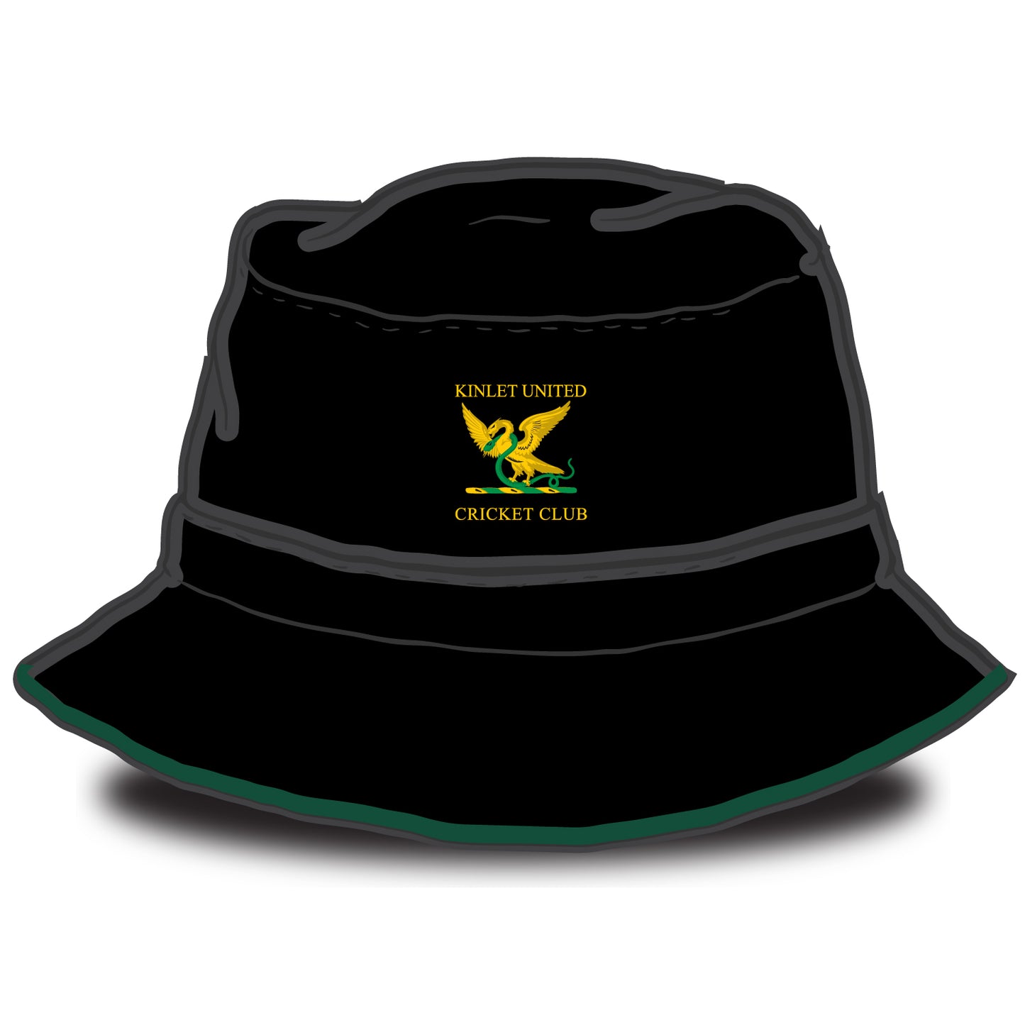 Kinlet United Cricket Club Green Trim Bucket Hat