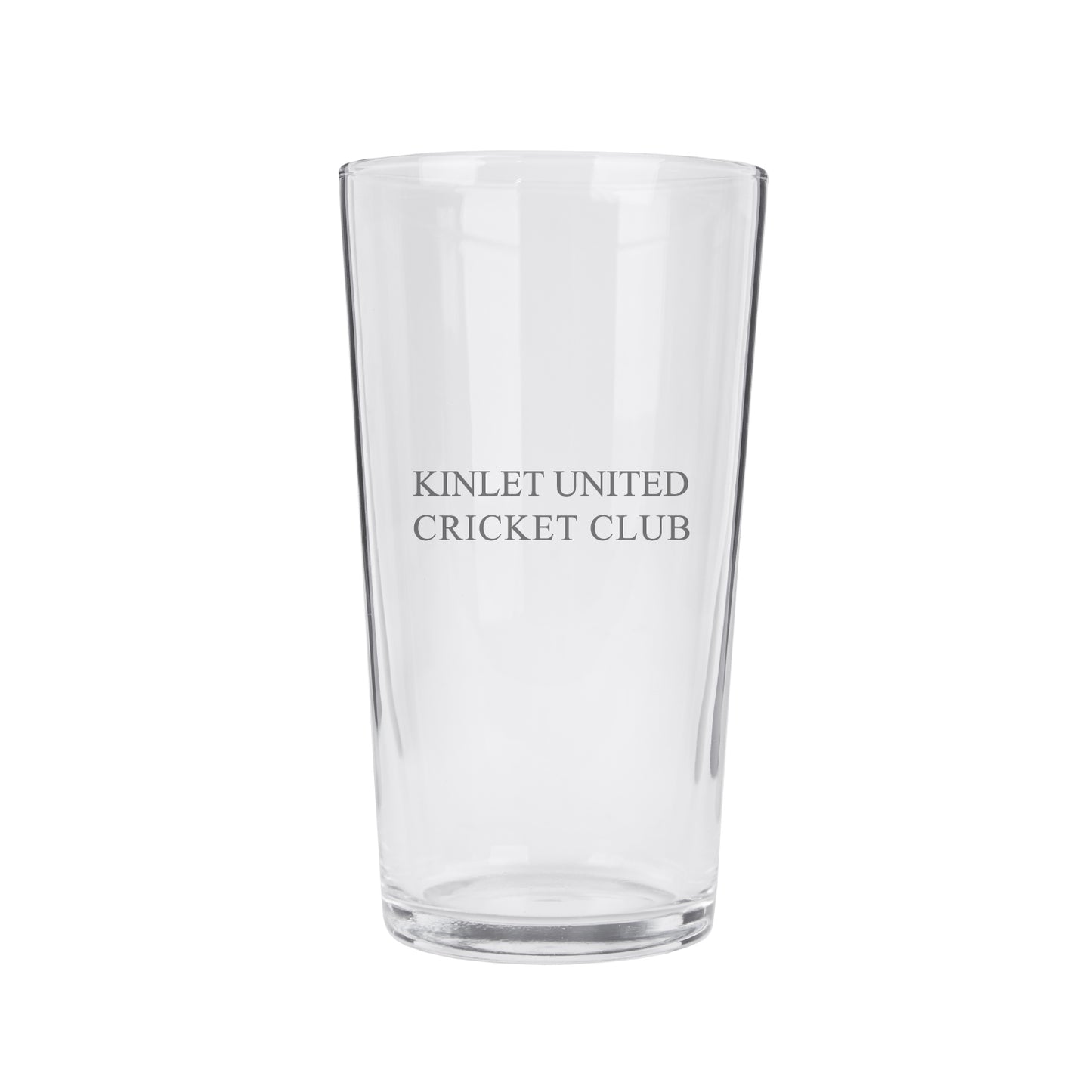 Kinlet United Cricket Club Text Pint Glass