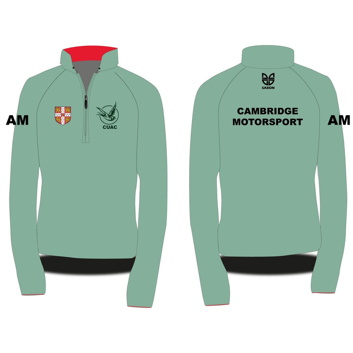 cambridge university automobile club fleece red collar