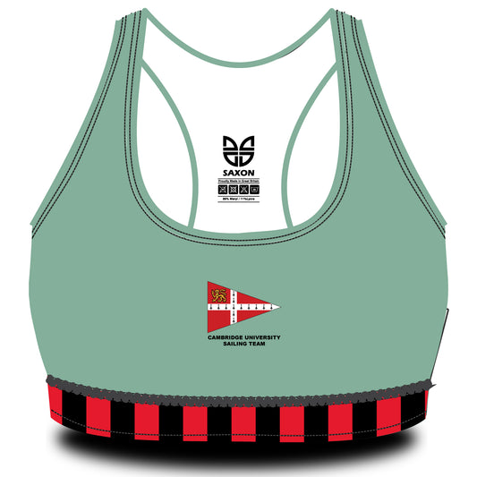 Cambridge University Sailing Team Stripped Hem Cambridge Blue Sports Bra