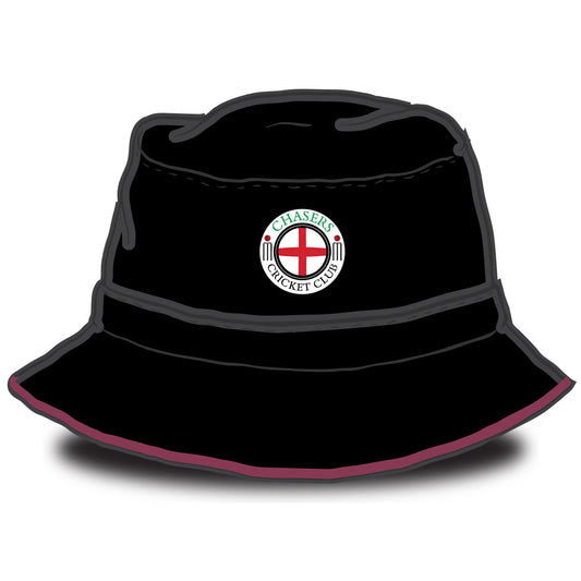 Chasers Cricket Club Maroon Trim Bucket Hat