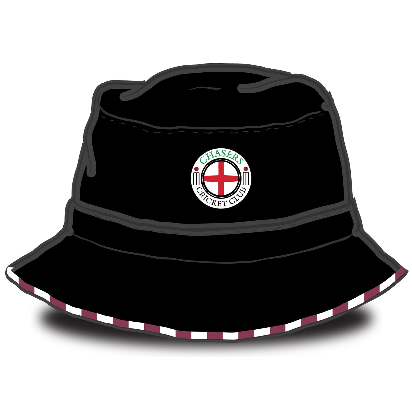 Chasers Cricket Club Stripped Trim Bucket Hat