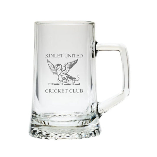 Kinlet United Cricket Club Crest Glass Tankard