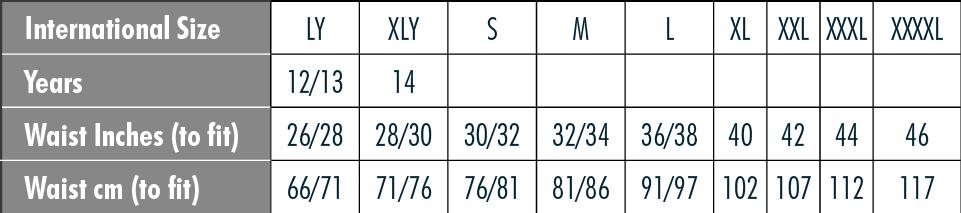 835 rugby shorts size guide