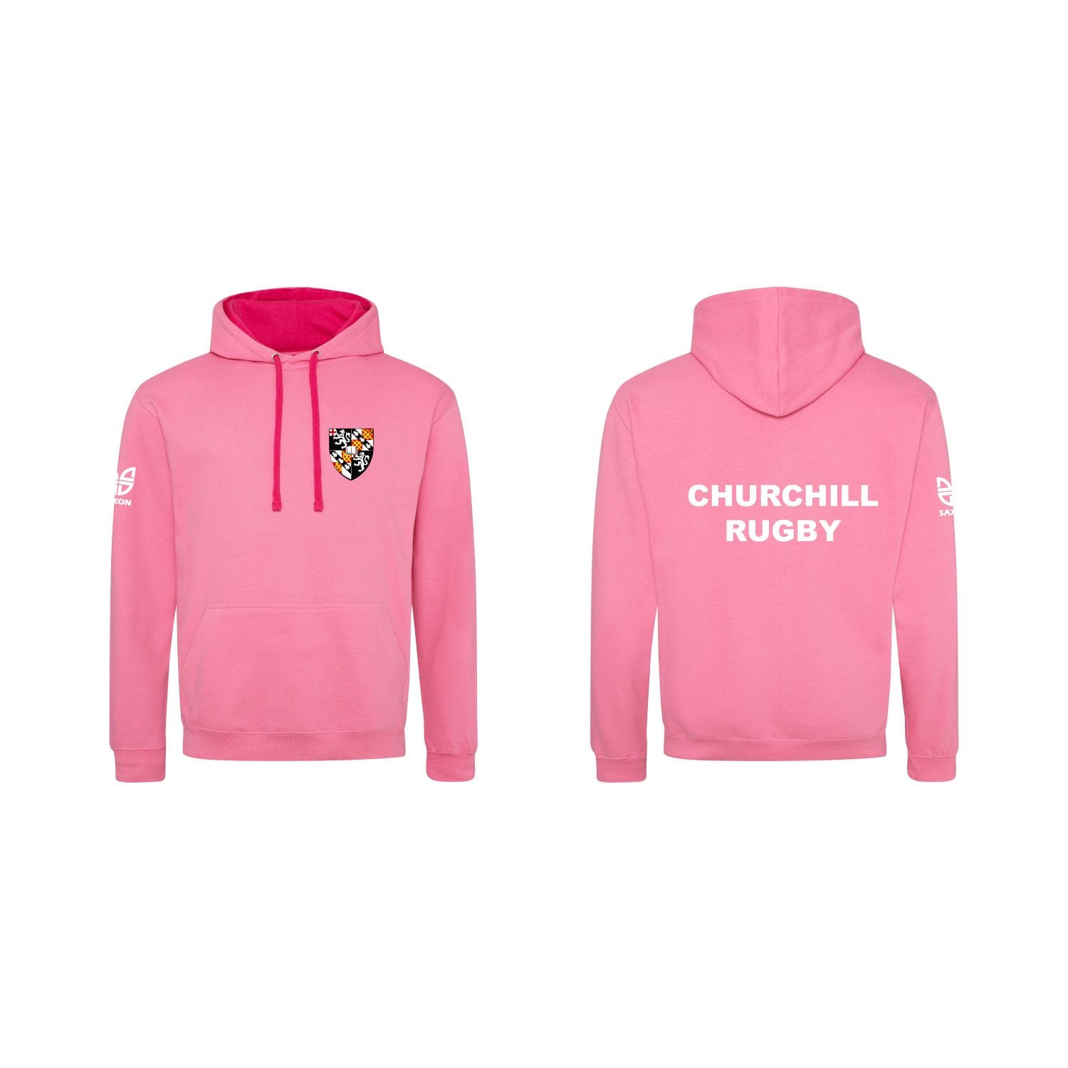 churchill college cambridge rugby hoodie pinks