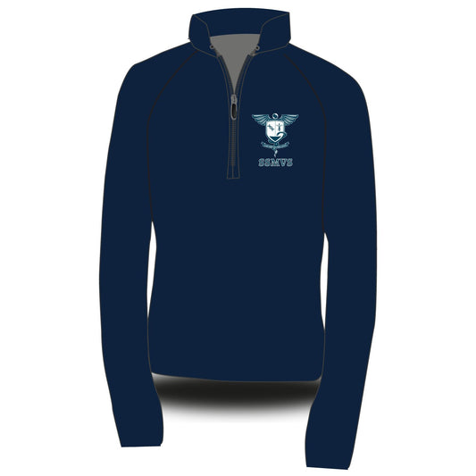 sidney sussex medical and veterinary society dm fleece navy blue front