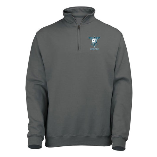 sidney sussex medical and veterinary society quater zip sweatshirt charcoal