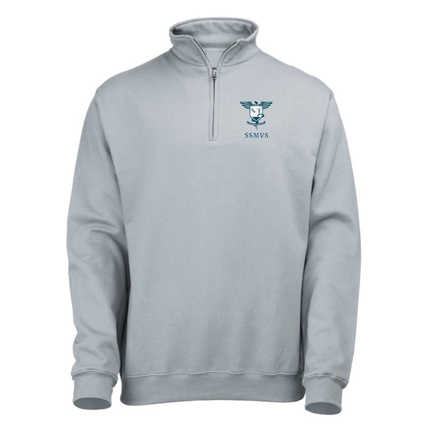 sidney sussex medical and veterinary society quater zip sweatshirt heather