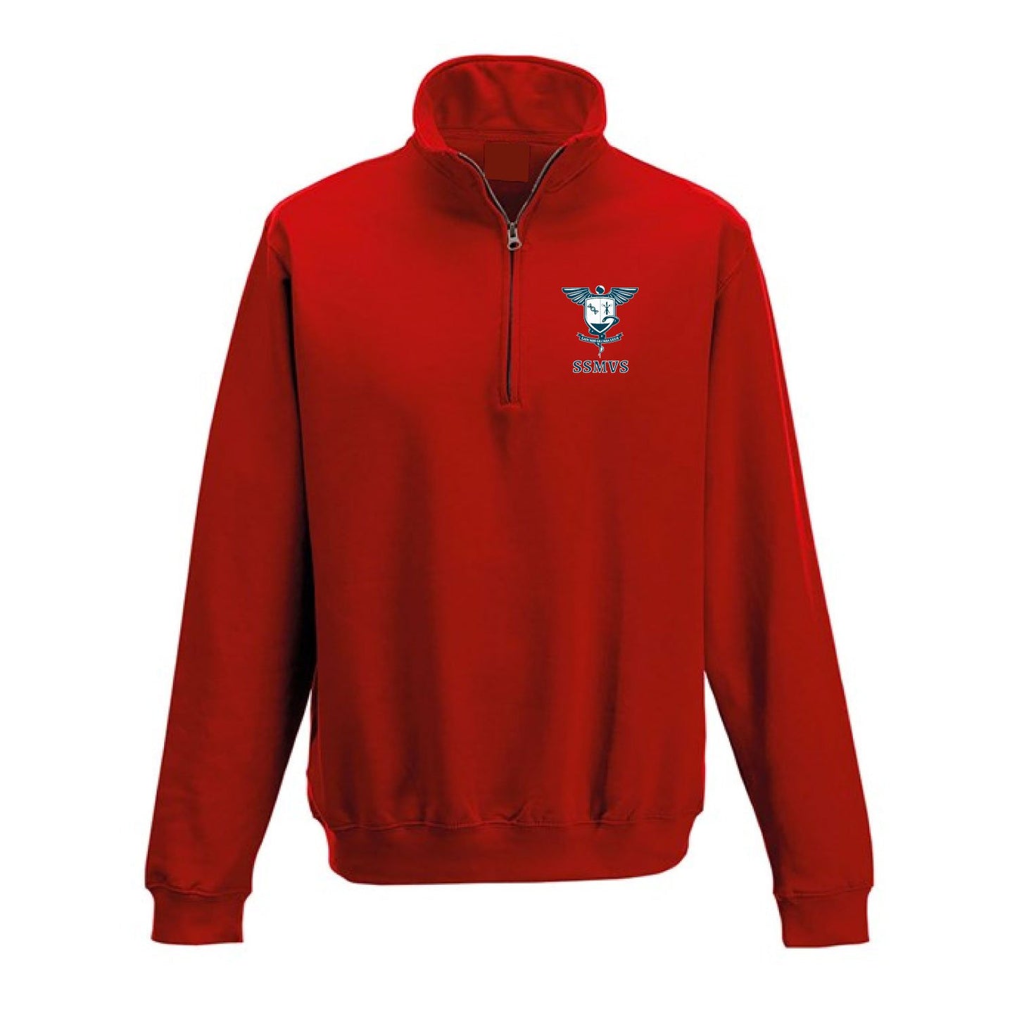 sidney sussex medical and veterinary society quater zip sweatshirt red